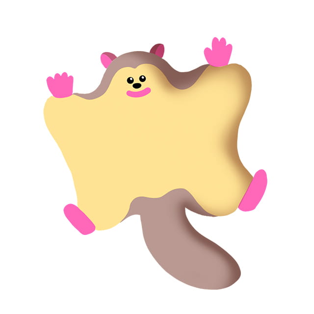 キャラクター：助けて〜!!　それ速モモンガ